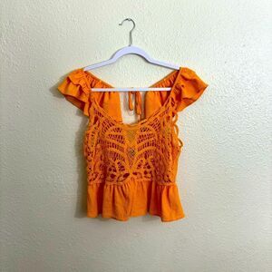 Milk and Honey Tangerine Orange Tie Tank Top – Size Large | Bright Summer Style